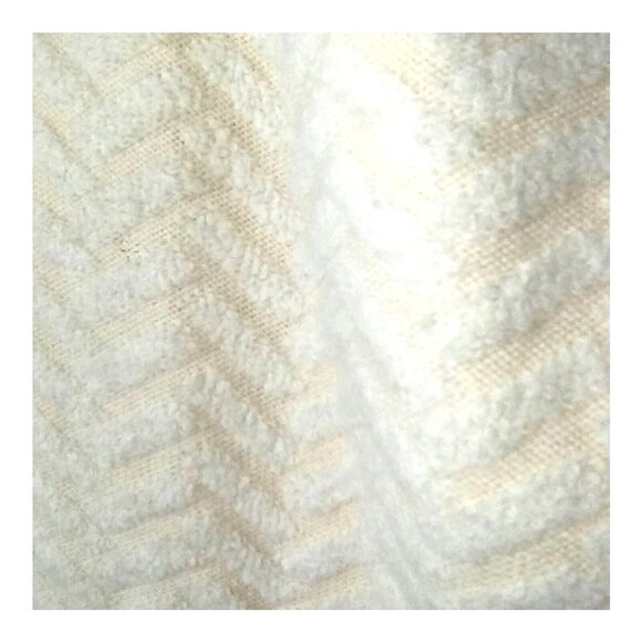 Formal Cocktail Wool Blend Sweater Jacket Medium Warm Burnout Texture Cream Y2k - Picture 5 of 9